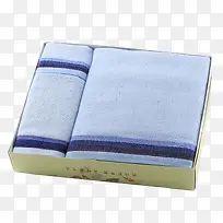 蓝色家纺褶皱毛巾