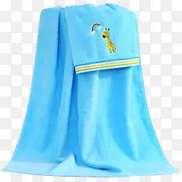 蓝色浴巾