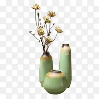 墨绿色陶瓷制作花瓶