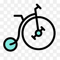 卡通黑色线条极限运动自行车