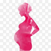 红色清新孕妇装饰图案