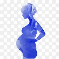 蓝色简约孕妇装饰图案
