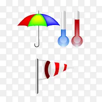 雨伞天气预报风向标