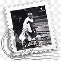 甘地认为不同的邮票