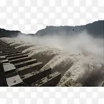 三峡大坝泄洪摄影