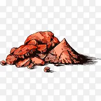 火山岩石插画