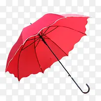 撑开的红色伞