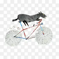 卡通小马骑自行车