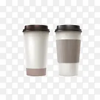 实物灰色咖啡奶茶纸杯