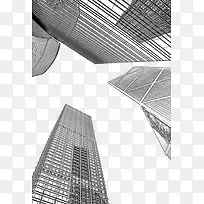 手绘香港地标建筑轮廓