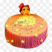卡通粉色生日蛋糕