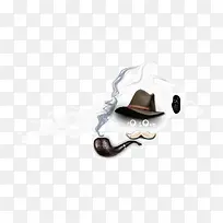 时尚创意可爱简笔画戴帽子绅士抽