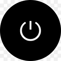 黑色的圆形按钮，电源图标