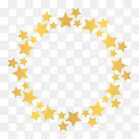 手绘金色五角星装饰花环