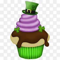 卡通甜筒蛋糕黑暗料理绿帽子