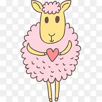 粉色可爱羊羊矢量图