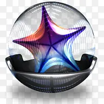 五角星透明水晶球绘图软件PNG图标