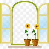 一扇窗子和植物