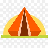 橙色的帐篷设计矢量图