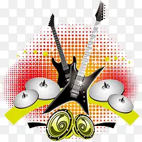 音乐背景元素矢量图