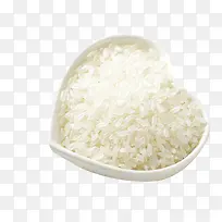 心形碗里的大米饭素材