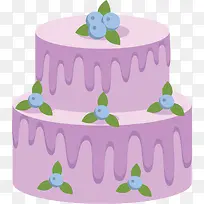 蓝莓装饰紫色蛋糕