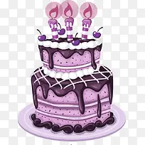 紫色清新蛋糕装饰图案