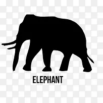 可爱的大象剪影图