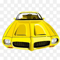 黄色的老爷车正面设计