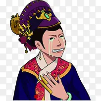 手绘卡通皇后人物甄嬛传