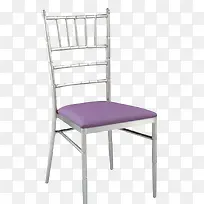 紫色坐垫的竹节样椅子