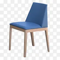 蓝色布艺坐垫靠背椅