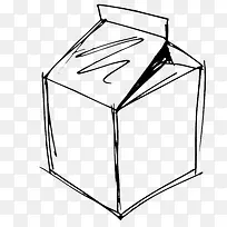 简易牛奶盒手绘图