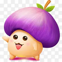 紫色卡通蘑菇人物