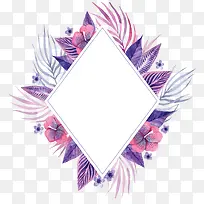 紫色夏天花朵边框