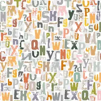 卡通彩色字矢量图