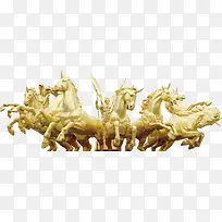 金色骏马雕像素材