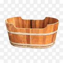 棕色容器洗澡空木桶实物