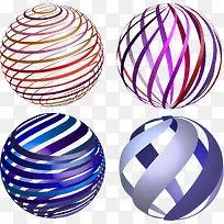 四个立体球体