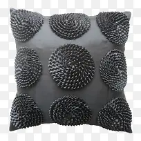 黑色花纹靠枕