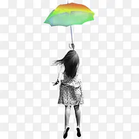 彩色漂浮雨伞装饰