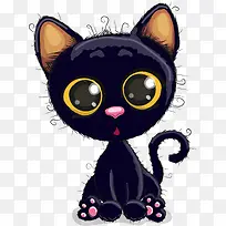 黑色可爱小猫