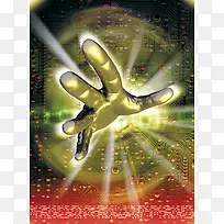 发光的手掌创意科技背景高清