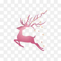 卡通手绘粉色的鹿