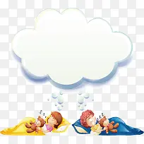 卡通孩子安稳睡眠