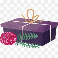 紫色手绘礼盒