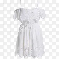 白色蕾丝花边裙子