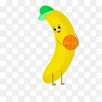 黄绿色卡通水果香蕉