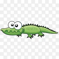 卡通绿色的鳄鱼动物设计