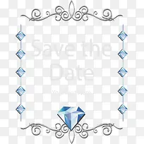 蓝色宝石装饰框